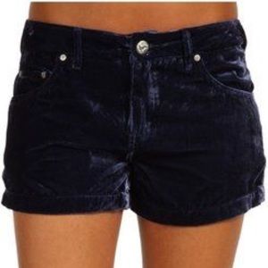 NWOT Free People Navy Blue Velvet Shorts - Size 27